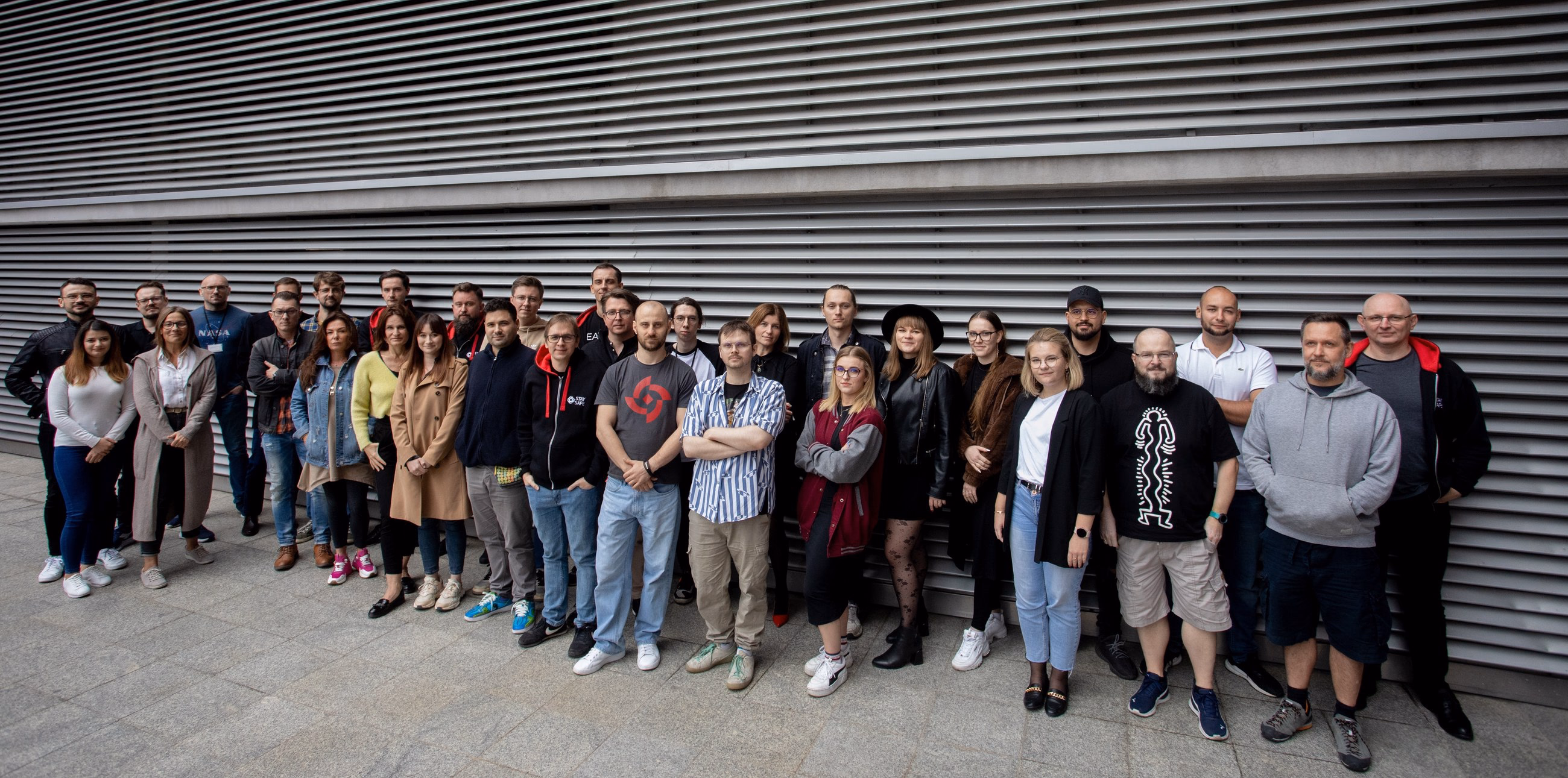 The Fudo Security team in front of the office